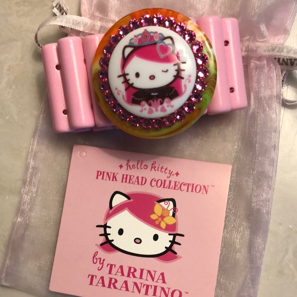 Tarina BON BON  CUFF Tarantino Hello Kitty Pink Head Bracelet